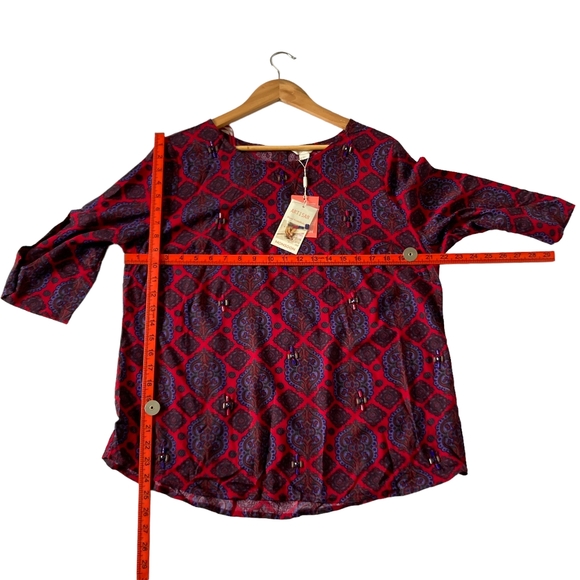 BNWT Beautiful Embellishments Monsoon Peasant Blouse Purple Size 16 - Picture 4 of 12